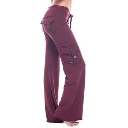 Dame Cargo Bukser Løs Casual Sport Arbeidsbukser med vide ben vinrød wine red M