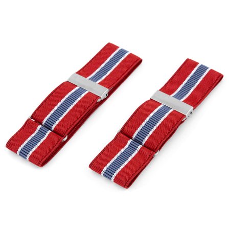 Red, White and Blue Stitched Pattern Sleeve Garters for Men - Sleeve Garters