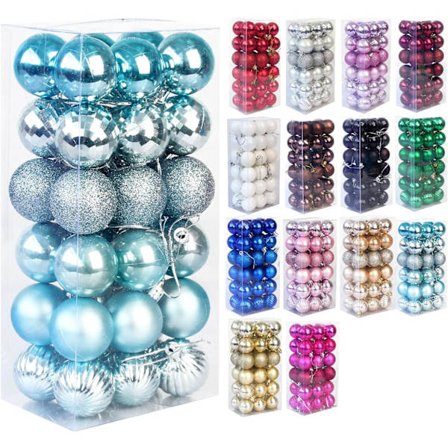 Sæt af 36 Julekugler Ubrækkelige Juletræspynt Kugle Julekugle Julepynt Bryllupsfest Pynt Kugle, Isblå