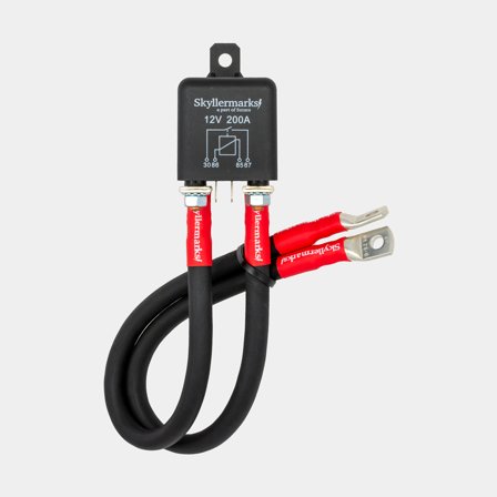 Erotusrele Skyllermarks, 12 V, 200 A, 2 x 25 mm² kaapeleilla, liitäntä 2 akulle