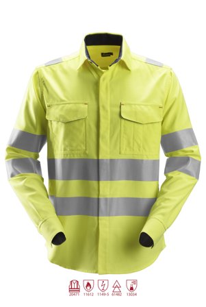 Snickers Workwear 8562 ProtecWork Skjorta varsel, gul XXL, Kläder