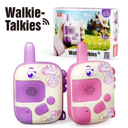 Barnens walkie-talkie med långdistans trådlös överföring, utomhuskonversation, tecknad filmleksak med snodd