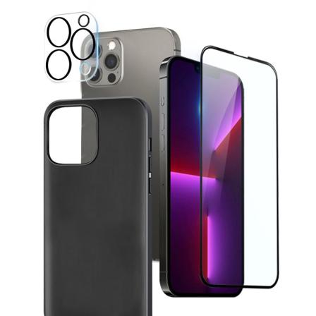 [3-pack] Iphone 14 Pro • Skal • Härdat Glas • Kameralinsskydd •