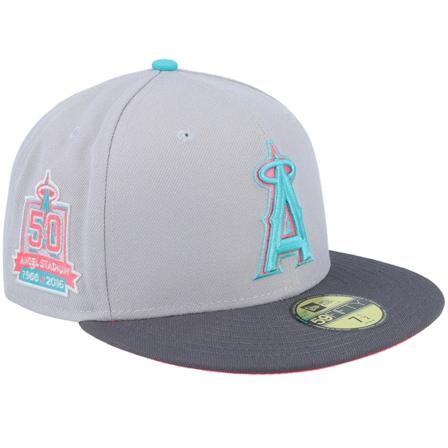 New Era - Los Angeles Angels 59FIFTY Neon Underground 50th Grey/Charcoal Fitted Fitted Grey Cap - MLB @ Hatstore