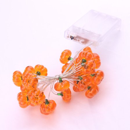 Halloween-lampor 1 meter 10 lampor pumpa ljusslinga batteridriven orange lampor lämpliga för Halloween-fest