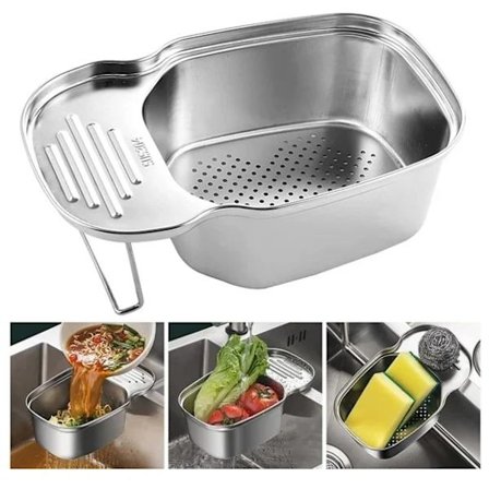 Monitoiminen ruostumattomasta teräksestä valmistettu astianpesualtaan suodatin