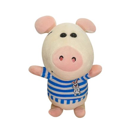 Tegneserie Anime Gris, Rød og Blå Frakke Gris Plys Legetøjsdukke