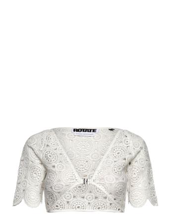 Milandran Wrap Top Crop Tops Short-sleeved Crop Tops Grå ROTATE Birger Christensen