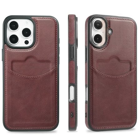 iPhone 16 - Elegant Leman skydd med kortfack