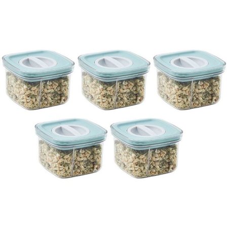 Firkantede lufttætte fødevarebeholdere til køkkenets spisekammer, grønne