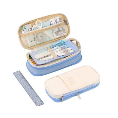 Penalhus med stor kapacitet, håndholdt penalhus, skolepenalhus til teenagere, piger, drenge, mænd, kvinder, voksne