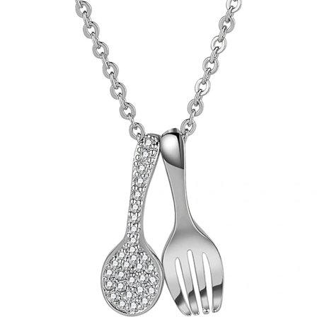 Initial Laye Halskæde til Kvinder Krave Halskæde Gaffel Ske Kæde Lille Luksus Let Og Diamant Nicher Halskæder & Vedhæng Trendy Halskæder