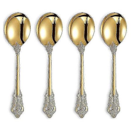 Flot Rund Suppeske 4, Rustfri Visions Bouillon Ske, Tåler Opvaskemaskine, Fin Spejlpoleret OXV