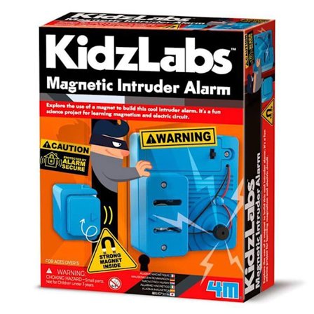 Tillverkningskit - 4M - Kidzlabs Magnetalarm - Blå - För barn från 8 år - Inomhus