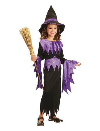Joker Maskeradräkt Barn Häxa - Purple - 110-116