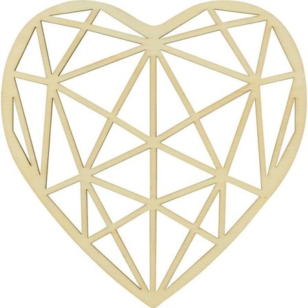 Origami hjärtat i trä 20 cm