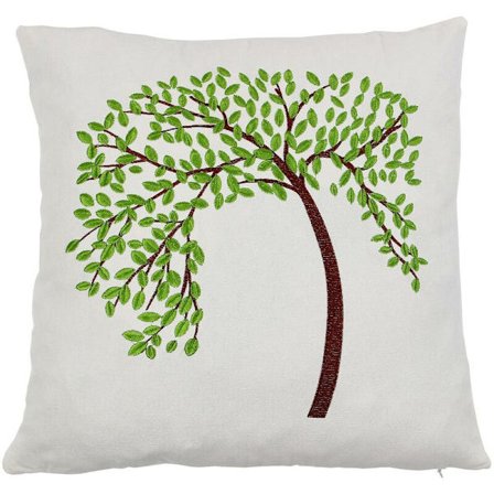 1 stk 45 45cm Broderi Tre Mønster Pudebetræk Sofa Dekoration Seng Dekorative Pude-Grøn