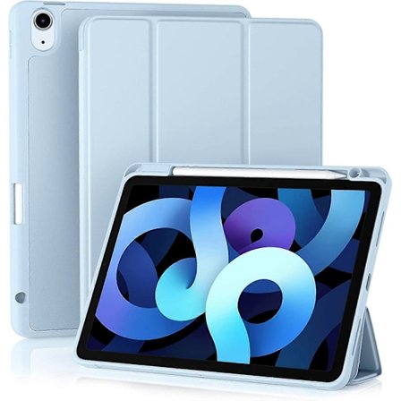 UBIUO Kompatibelt med iPad Air 5:e generationen skal 2022/ iPad Air skal 4:e generationen 2020 10,9 tum med pennhållare [Auto Sleep/Wake], Trifold Sta