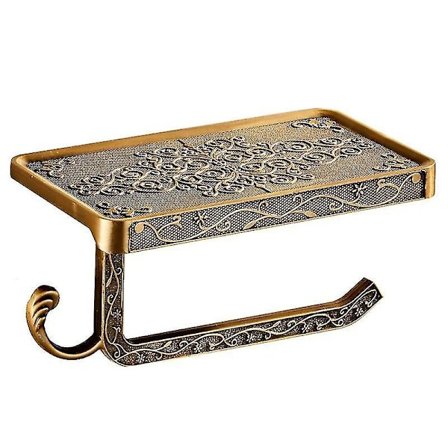 Toiletpapirholder i europæisk stil, antik messing, mobil