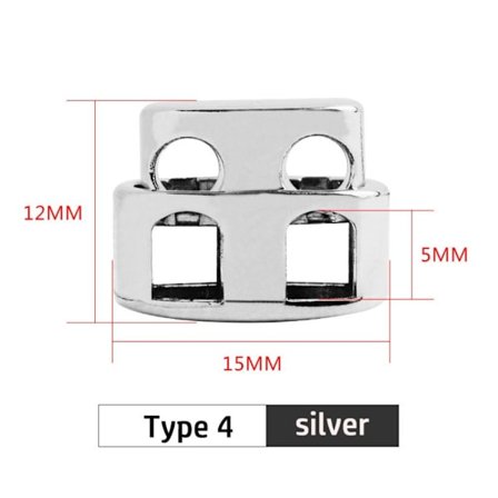 10 st/förpackning Fjäderspänne Sladdlås SILVER 4 4