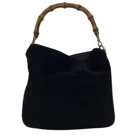 Gucci Vintage Pre-owned Mocka handvskor svart, Dam Vintage Väskor, Dam, Storlek: ONE SIZE
