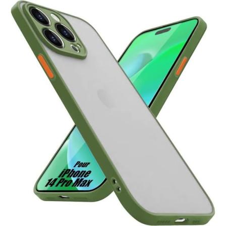 Cover til iPhone 14 Pro Max Khaki Ultra Slim Holdbar Stødsikker PC+Silicone Kaki