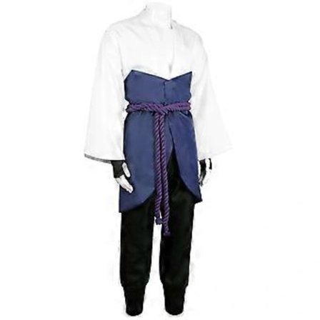 [CA] Naruto Sasuke Uchiha Cosplay -pukusetti aikuisille - Valkoinen Keskikokoinen [JUN]