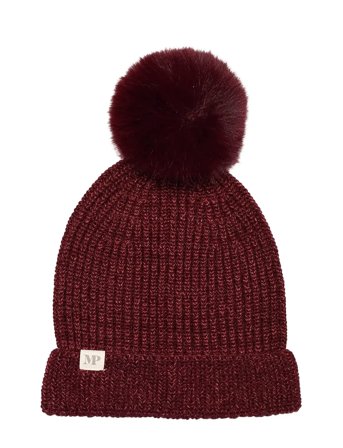 mp Denmark Svaneke Beanie - Pompon - Burgundy - 47/49