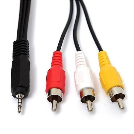 För 1.5m/1.2m 2.5mm Jack Hane Kontakt Till 3 RCA Hane Phono Ljud Video AV Ut Kabel WS29307
