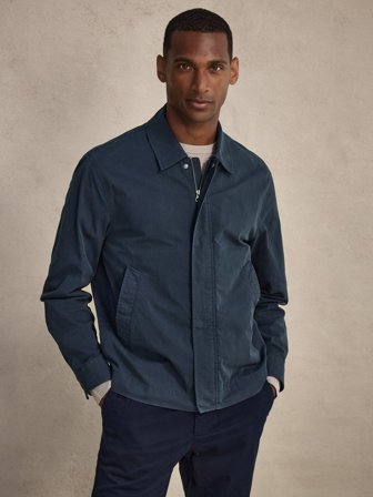 Marineblaue Kurze Jacke Regular Fit
