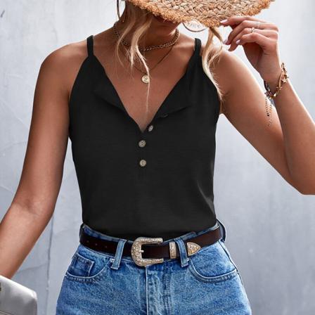 Ärmlös Cami S Camisole Med Rund Hals För Kvinnor