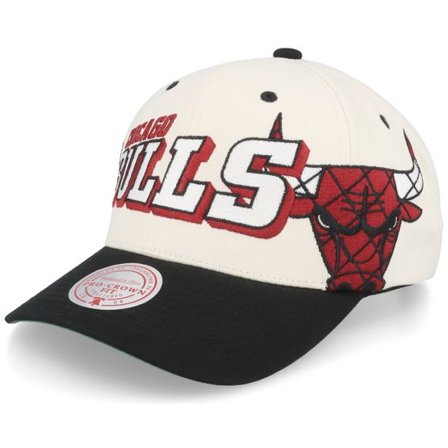 Mitchell & Ness - NBA Vit adjustable Keps - Hatstore Exclusive x Chicago Bulls Netlogo Cream/Black Adjustable @ Hatstore