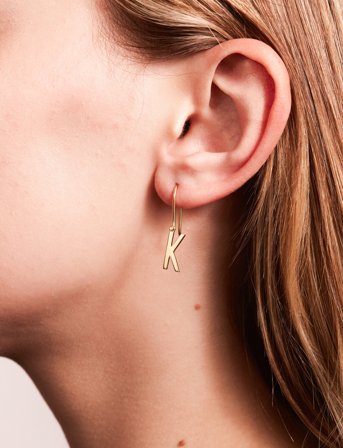Design Letters Initial Ear Hanger (A-Z) - Gold - ONE SIZE 2