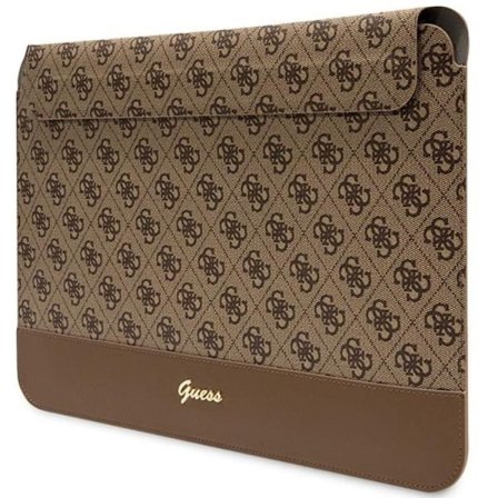 Guess Datorfodral 14" Stripe Metall Logo - Brun