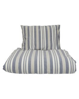 Påslakanset Niklas randigt 2-delar recycled Blå - Fondaco