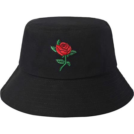 Bucket Hat Med Rose Broderad Unisex