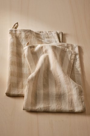 Jotex - Kjøkkenhåndkle i Linmiks 2-pakke Beige - SANNE - Kjøp Kjøkkenhåndklær hos Jotex