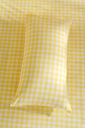 Jotex - Pudebetræk 50x90 Cm Økologisk Citrongul/naturlig hvid - LAUREN - Køb Pudebetræk hos Jotex