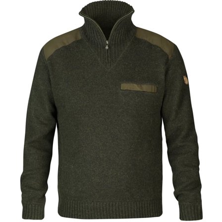 Fjällräven Koster Genser S - male - Dark Olive/Grønn - Gensers & knitwear