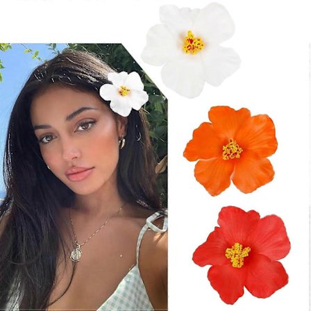3 stk. Hawaiianske Hårspænder med Blomster til Kvinder Piger, Plumeria Hibiscus Hårklemmer, Kunstige Blomsterklemmer til Ferie Strandfest-Xin