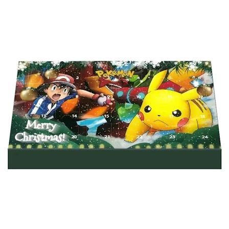Pokemon 2024 Joulukalenteri Lapsille, (Parannettu Versio) 27 Lahjaosaa - Satunnainen Tyyli (Sokkilaatikko), Adventtikalenteri Lasten Juhliin D
