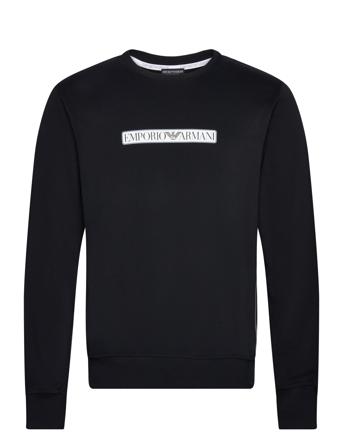 Men's Knit Sweater Strikkegenser M. Rund Krage Svart Emporio Armani*Betinget Tilbud