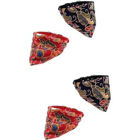 4 stk absorberende siklesmekker Super Red Håndklær Bomull Hund Scarf Hund Trekant Bandana Hund Smekke Scarf Hund(XSx2stk,Som vistx2stk)