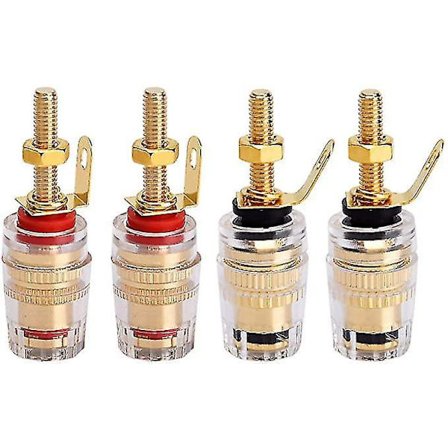 2 Par Bananplugg Binding Post Gullbelagt Lydkontakt
