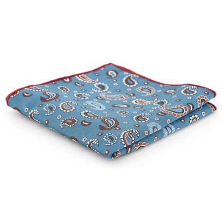 Pochette de costume turquoise clair à motif cachemire pour hommes - Pochettes de costume à motifs