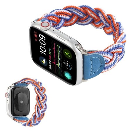 Apple Watch Series 6 / 5 44mm woven braid watch band - Sky Blue Camouflage