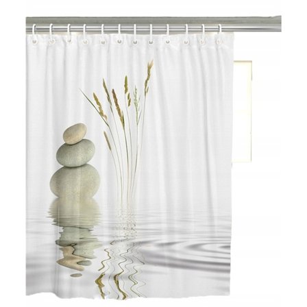 Duschdraperi med 12 ringar för fixering, 180x180 cm, vattenflöde(A