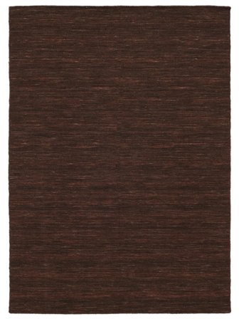 Handloom Flat 160X230 Marron Foncé Uni Tapis De Laine