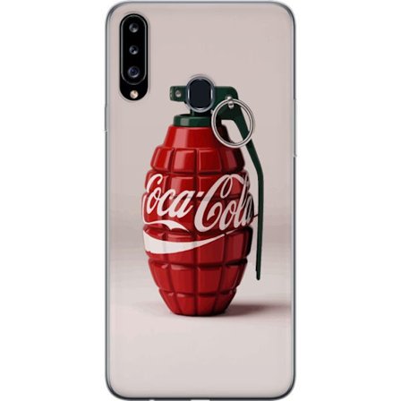 Kompatibelt Mobildeksel til Samsung Samsung Galaxy A20s Kunstnerisk illustrasjon av Coca Cola granateple i rødt og grønt, pop art inspirert motiv me