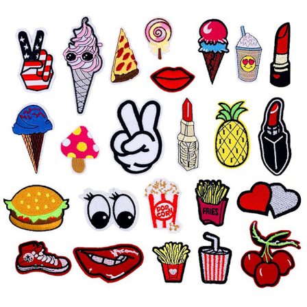 /#/24 stycken broderade tygmärken/#/